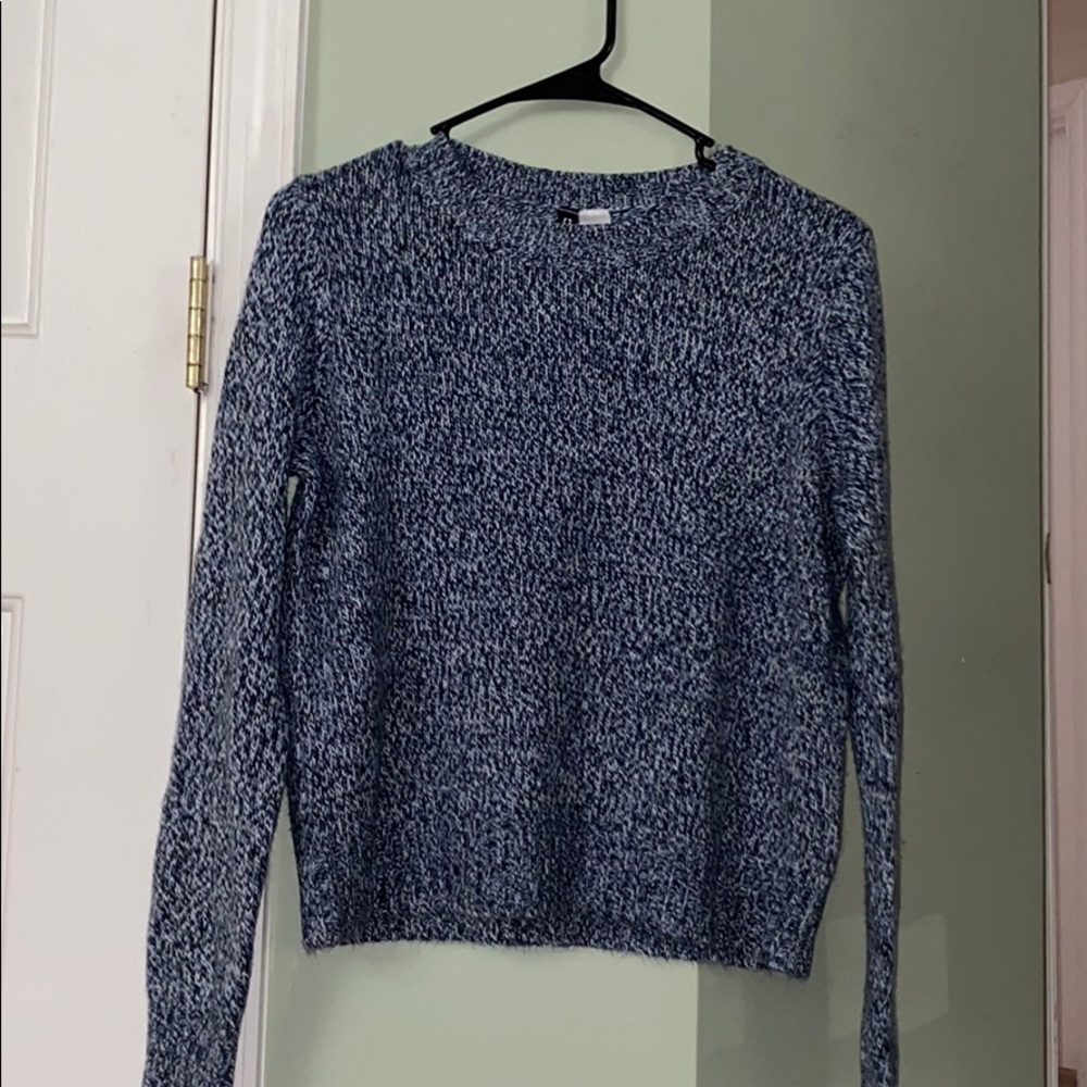 Blue & white long-sleeve sweater